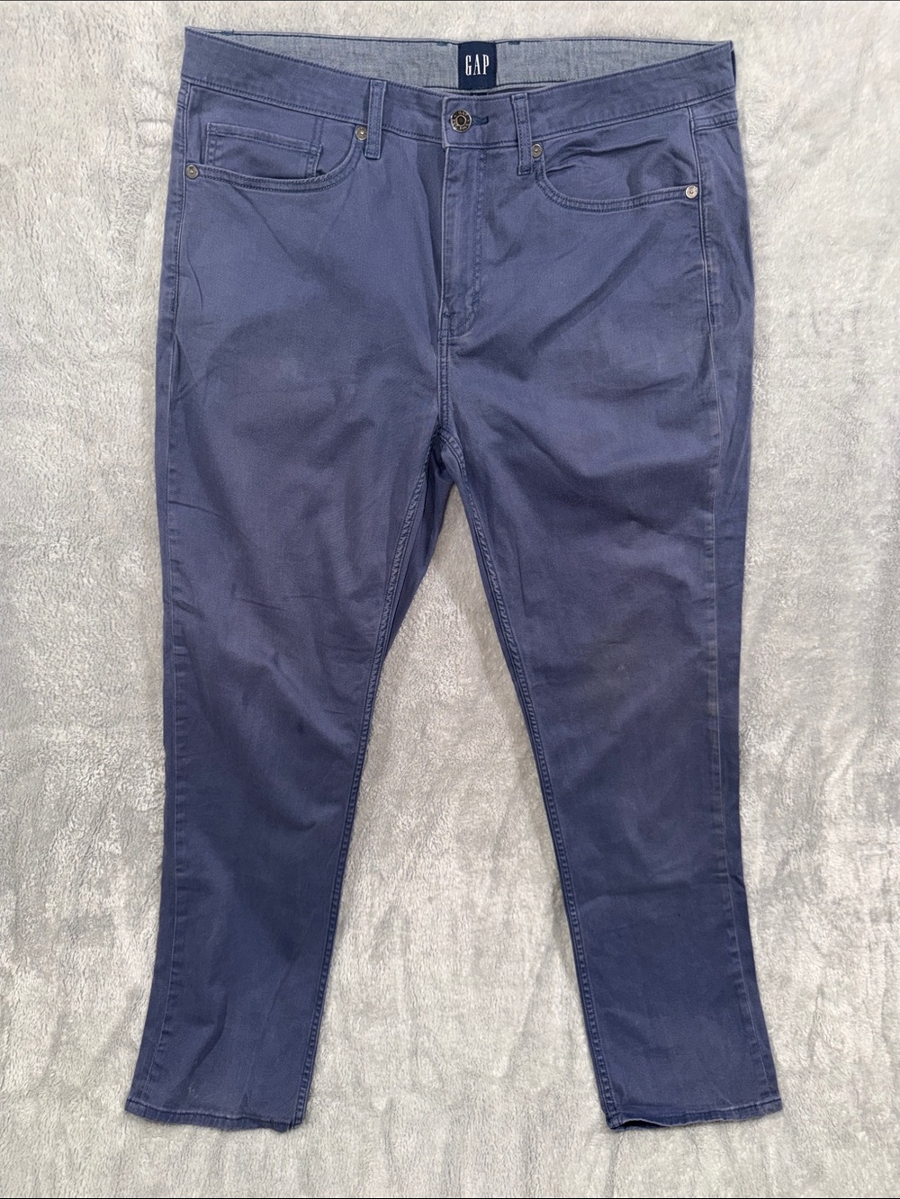 GAP Mens Slate Blue Grey Five Pocket Slim Straight Chino Pants Trousers 36x32